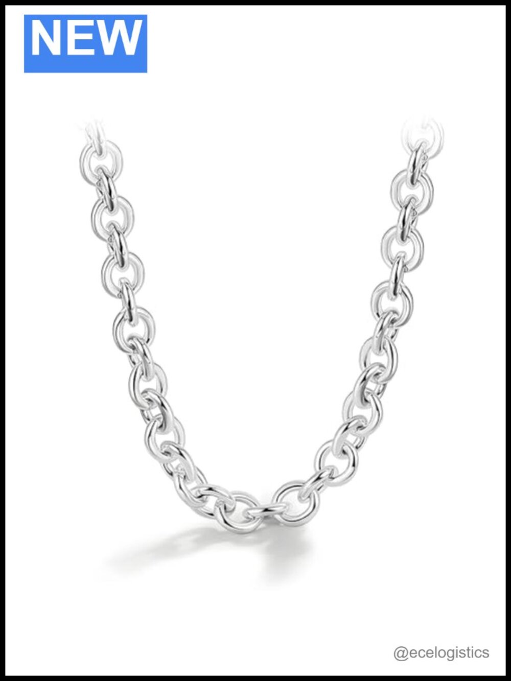 925 Sterling Silver 6mm Rolo Link Chain Necklace Polished
